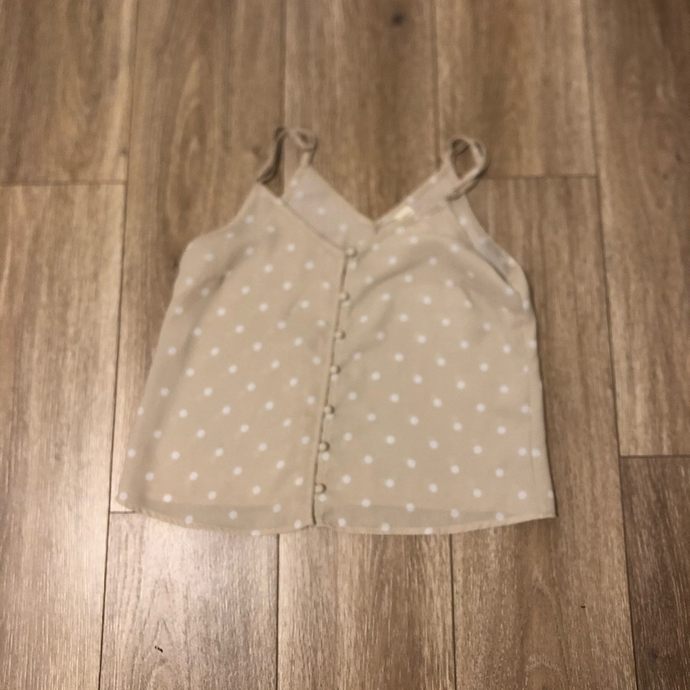 Cream Polka Dot Tank Top